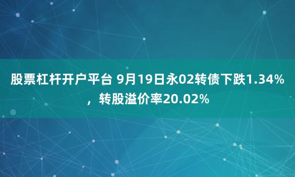 股票杠杆开户平台 9月19日永02转债下跌1.34%，转股溢价率20.02%