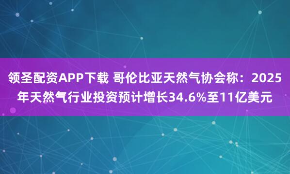 领圣配资APP下载 哥伦比亚天然气协会称：2025年天然气行业投资预计增长34.6%至11亿美元